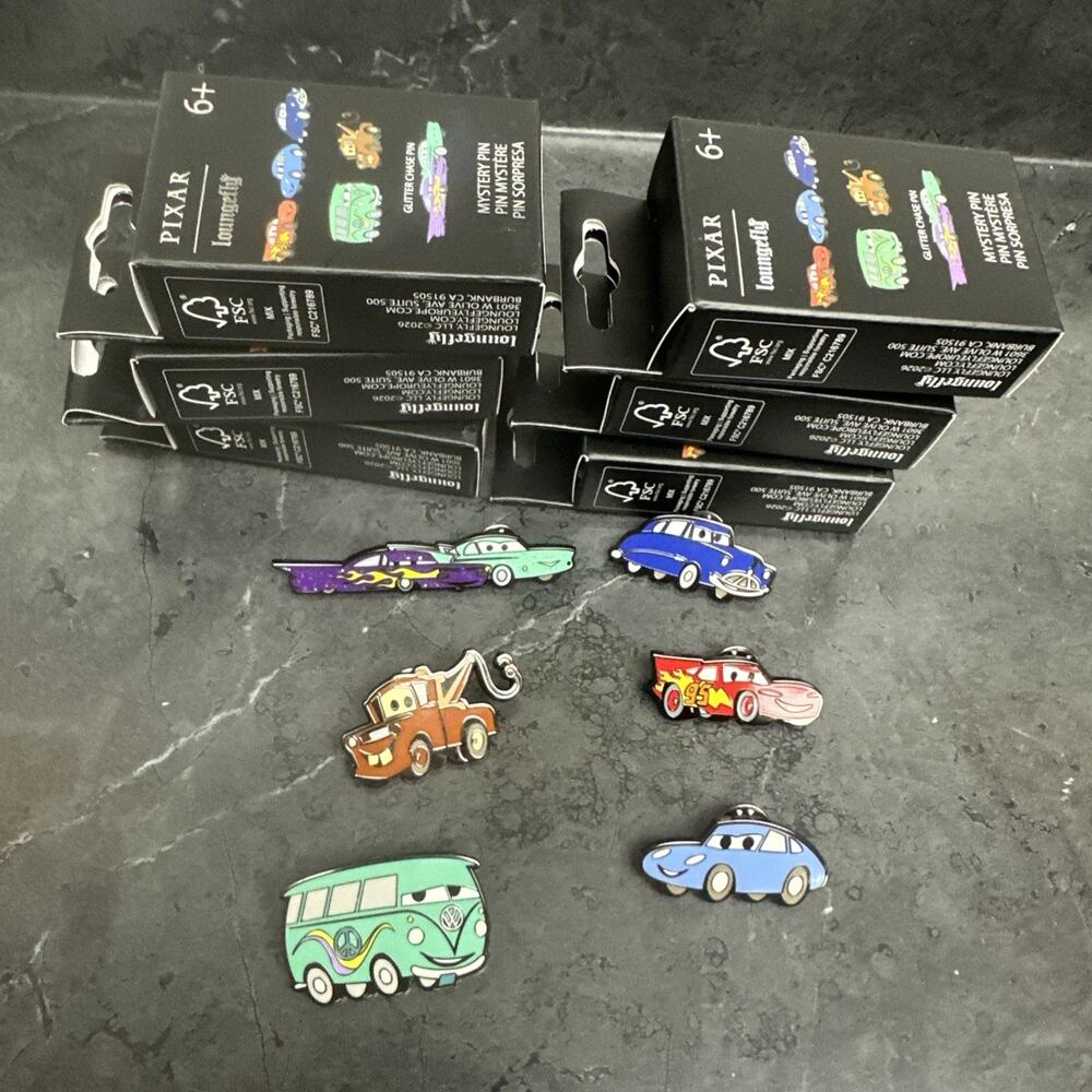 Set of 6 w/ Chaser - Disney Loungefly Pixar Cars Ramone Flo Chaser Pin Mater - Picture 1 of 5